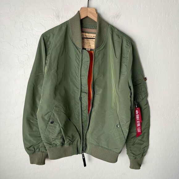 Alpha Industries MA 1 Bomber Flight Military Style Jacket Large - Picture 2 of 13
